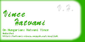 vince hatvani business card